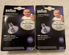 Lot 2 pack Braun Thermo Scan Lens Ear LF20 Filter 40 Count LF 20 BPA FREE NEW