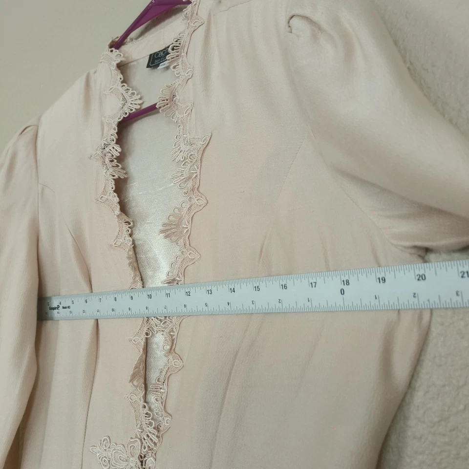 Chaqueta vintage Cachet by Bari Protas para mujer con encaje en el borde talla 11/12 crema Foto 4 de 4