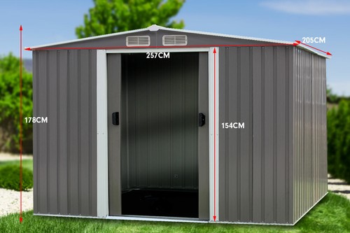 6ft x 8ft Garden Sheds Tool Storage Outdoor Workshop Shelter Spire Roof - Grey - Picture 9 of 9