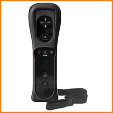 Mando WiiMote Plus Nintendo Wii / Wii U Negro Funda Silicona Correa Inalámbrico