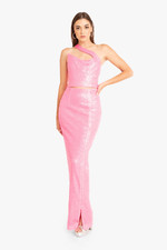 Black Halo Brew two piece One-Shoulder Gown
