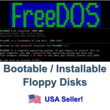 FreeDOS 1.3 RC5 Bootable / Installable MS DOS Compatible OS Floppy Disk Set
