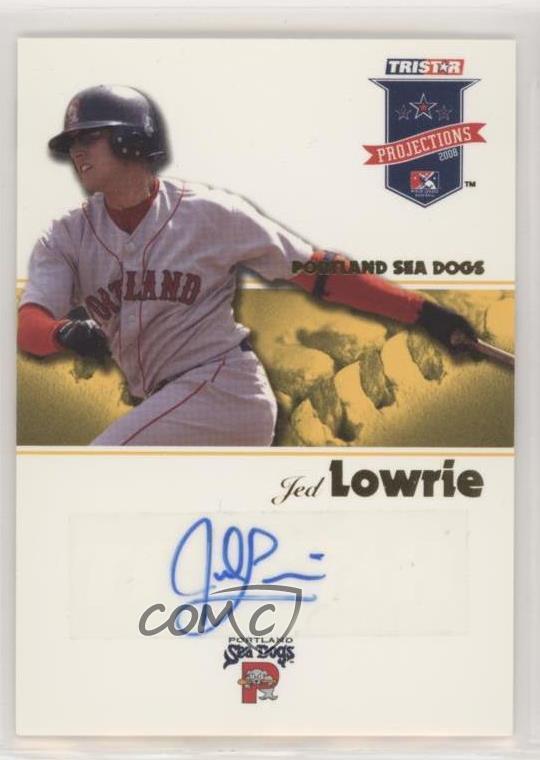 2008 TRISTAR PROjections Yellow Auto /25 Jed Lowrie #56 Auto
