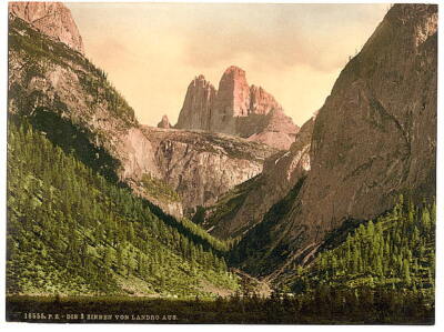 Landro, the Three Spires , Drei Zinnen, Tyrol, Austro-Hungary c1900 OLD PHOTO