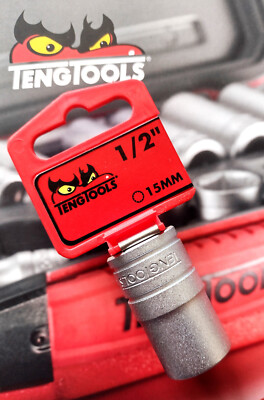 Teng M120515-C Steckschlüsseleinsatz 15 Mm – 1/2 Zoll Vierkantantrieb, Chrom-Vanadium