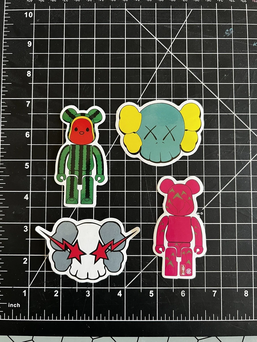 KAWS Bearbrick Themed Stickers Decal Set Of 4, Hype Sneaker Collab Bear  Brick