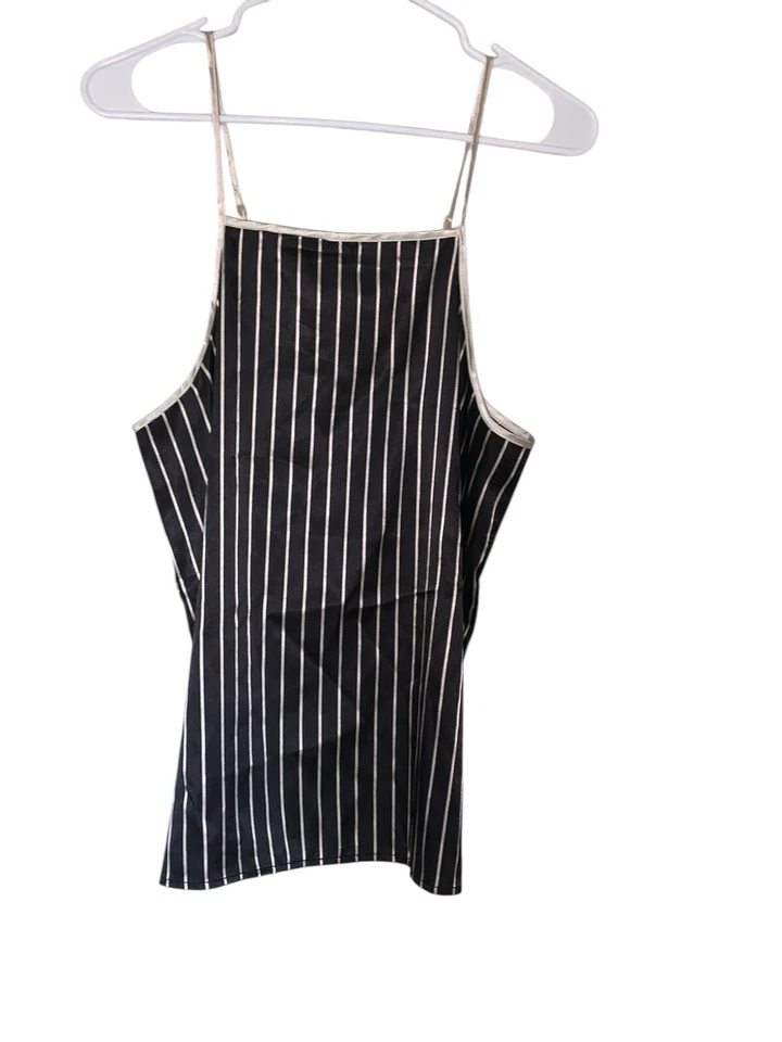 Blusa Top Nicole Miller New York Talla M Negra Marfil Y2K Cami Correa Espagueti Foto 2 de 4