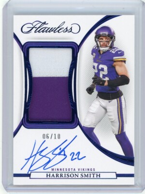 2022 Panini Flawless Football Sapphire Patch Auto #PA-HS Harrison Smith #06/10