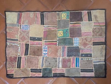 Primative Quilt - Wall hanging from the Holy Land.  Hand sticthed. Shells Mirror