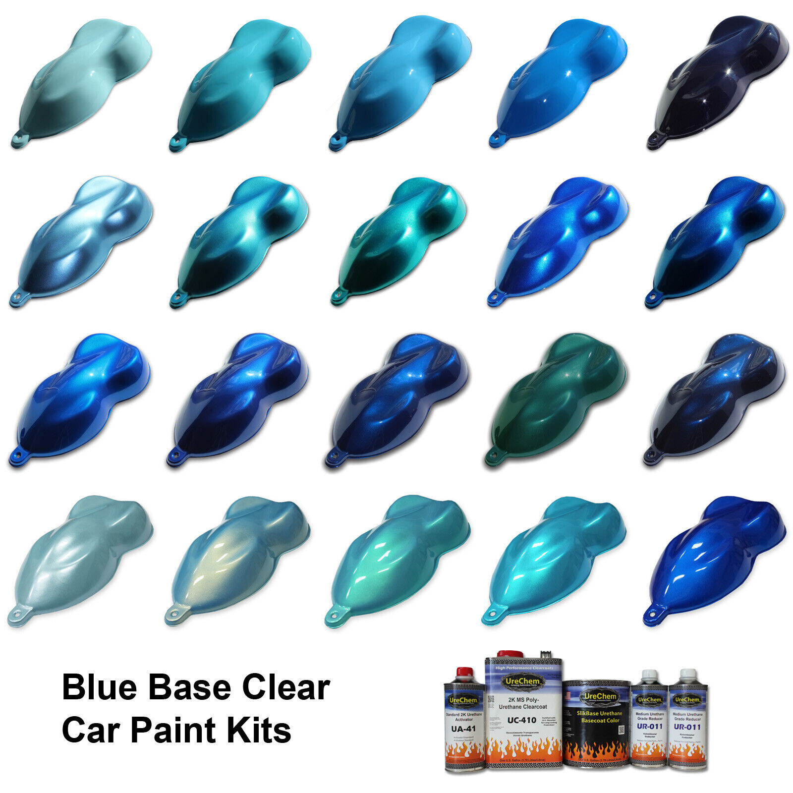 Arctic Blue Metallic Basecoat Car Paint and Kit Options