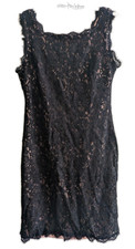 ADRIANNA PAPELL black lace sleeveless form fitting dress