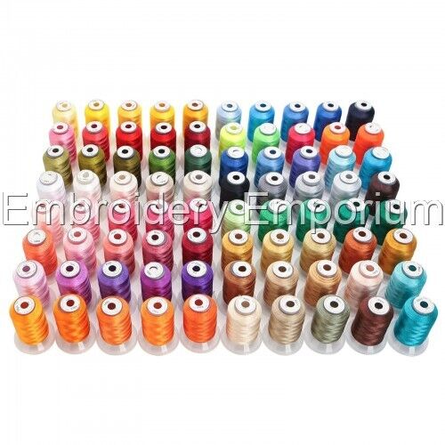 BROTHREAD MACHINE EMBROIDERY THREAD 100% POLYESTER 40WT 500M COPS 63 COLOURS - Picture 1 of 69