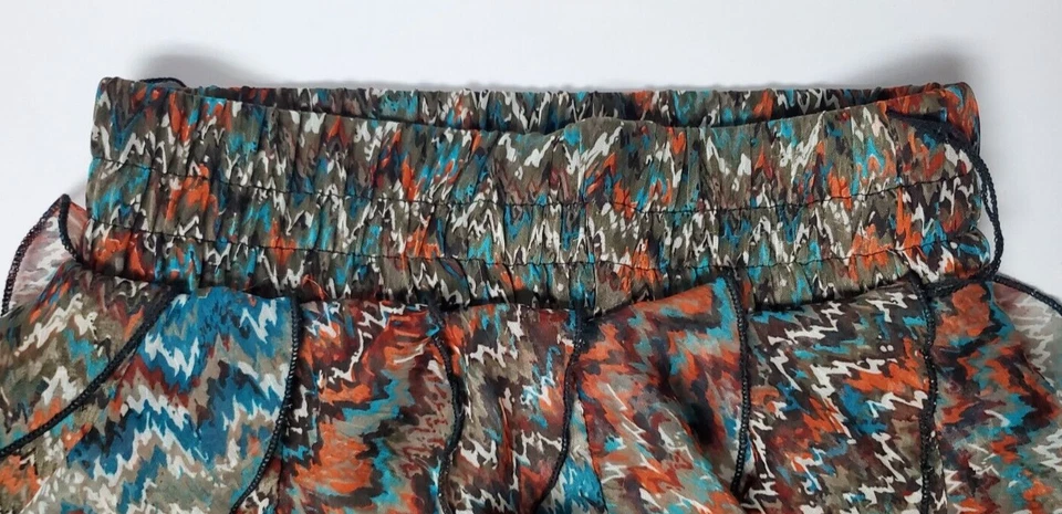 Мини-юбка Wet Seal размер Small цветная Boha прозрачная плиссированная с оборками - Изображение 2 из 4