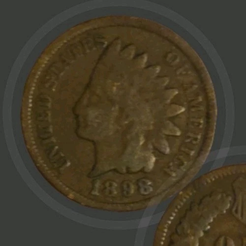 1898 Indian Head Cent Penny 1c - Good/Very Good (G/VG)