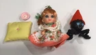 Vintage Mattel 1966 Liddle Kiddles Liddle Middle Muffet Doll Spider Pillow Bowl