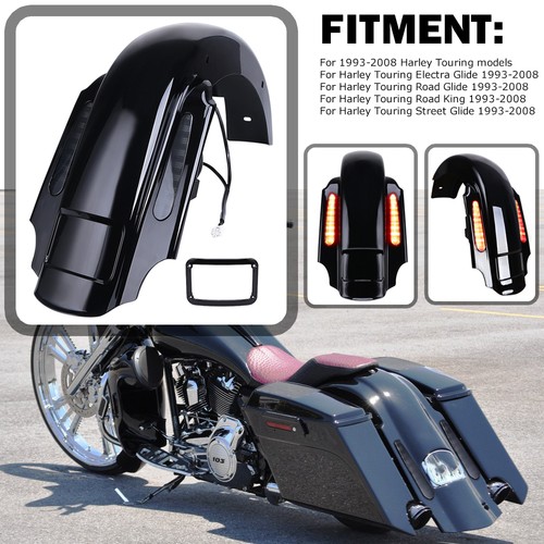 CVO Dual Cut Extended Rear Fender w LED + Wire Harness for Harley ...