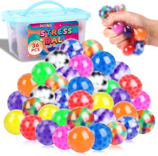 36 Pack Squishy Ball, Stress Balls Bulk for Adults, Mini Stress Balls, Anti-Anxi
