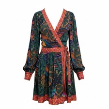 The RealReal FARM RIO Forest Tapestry Mini Wrap Dress - Women's Size S