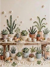 Succulent Pearl Diamond Painting Kits for Adults, Diamond Art for Plant