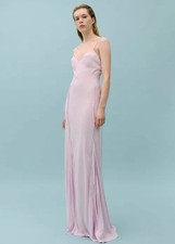 Mango Victoria Beckham Pale Pink Strappy Godets Evening Slip Dress 10 BNWT £170