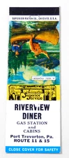 RIVERVIEW DINER-GAS STATION-CABINS MATCHBOOK COVER * PORT TREVORTON,PENNSYLVANIA