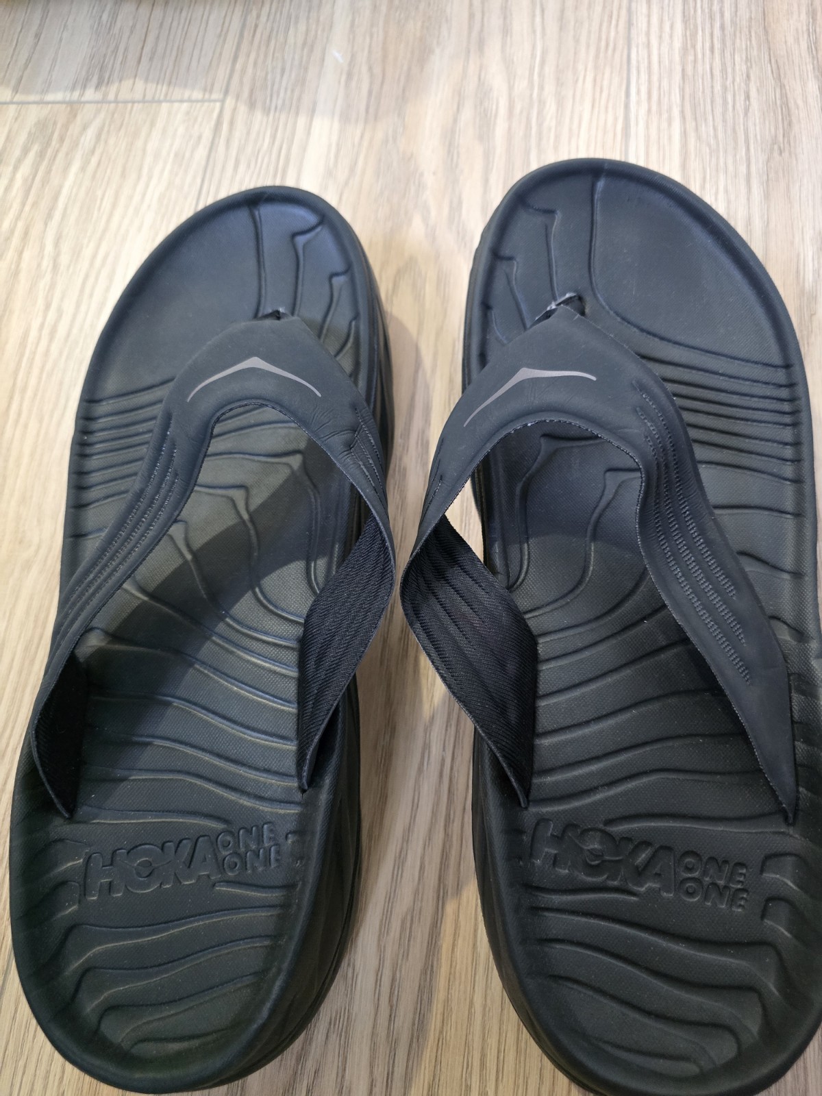 Hoka Ora Recovery Flip Flops Thongs  Slides Black US Men 11