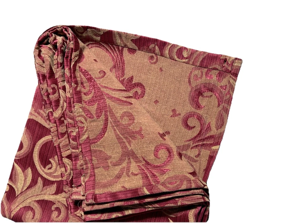 Cortina de ducha de tela roja tostada de lujo diseño estampado jacquard 72 enredaderas largas Foto 4 de 4