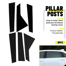6Pcs Glossy Black PC Window Pillar Post Trim Cover For Cadillac CT6 2016-2020 US