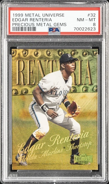 1999 METAL UNIVERSE PRECIOUS METAL GEMS #32 EDGAR RENTERIA 36/50 PSA 8