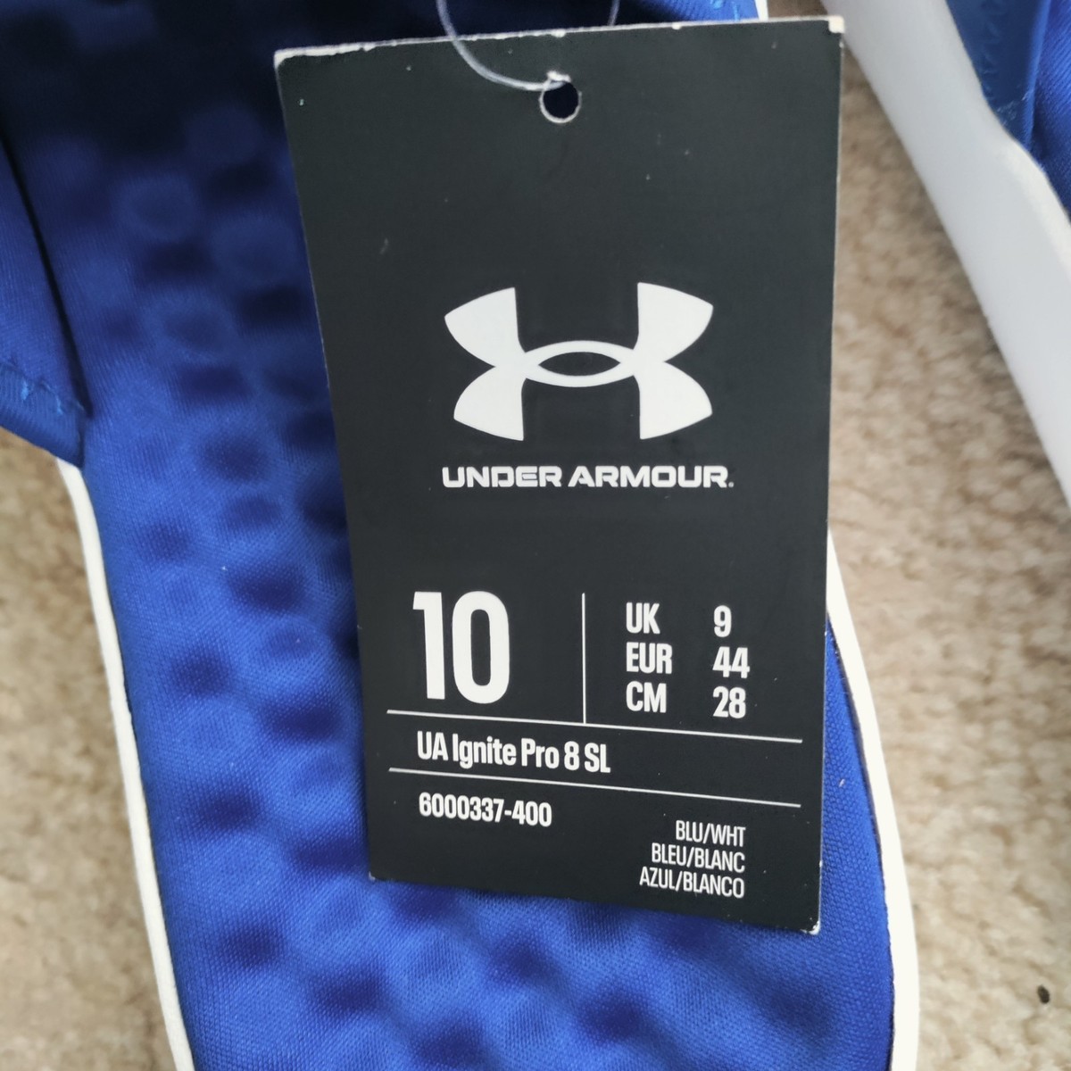 NWT Under Armour 10 Men\'s UA Ignite Pro 8 SL Slides Blue Sandals Flip Flop Foam Under Armour Men main image 3