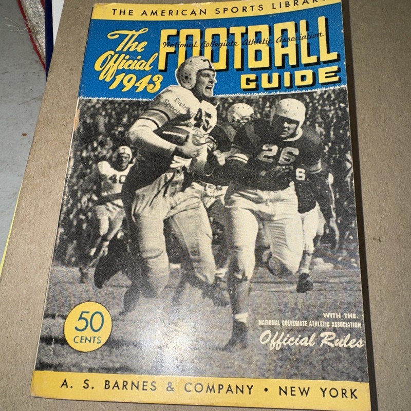 Vintage The Official 1943 Football Guide- A.S. Barnes & Co.- With Official Rules