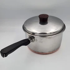 Maid of Honor West Bend 3 Qt Copper Bottom Saucepan with Lid USA Vintage Sears
