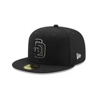 New Era San Diego Padres Black/Blk/ White Outline 59FIFTY Fitted Hat Men’s
