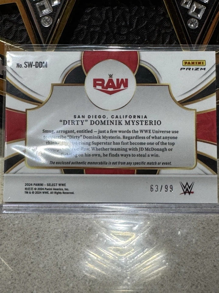 2024 Panini Select WWE Selective Swatches Dominik Mysterio - Image 2 of 2