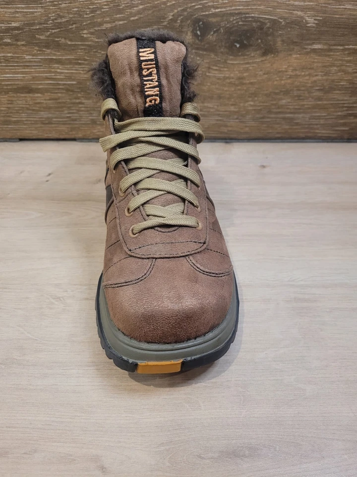 Mustang Ankle Boots Womens Uk 4 Nubuck Fur Lined Brown Genuine Mustang Stunning - Image 3 of 4