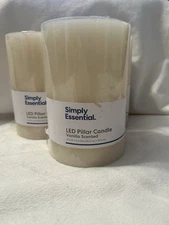 Simply Essential LED Pillar Candle Vanilla Scented 6x4 Battery Operated - 3 pc
