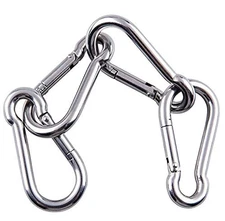 Carabiner Clip, Spring Snap Hooks, Heavy Duty Stainless Steel 304 M6 