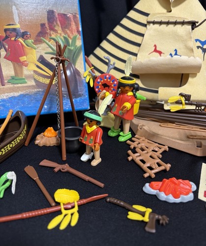 Playmobil Indian Camp 3733 Native American Village Teepee , nearly Complete (M) - Picture 7 of 20