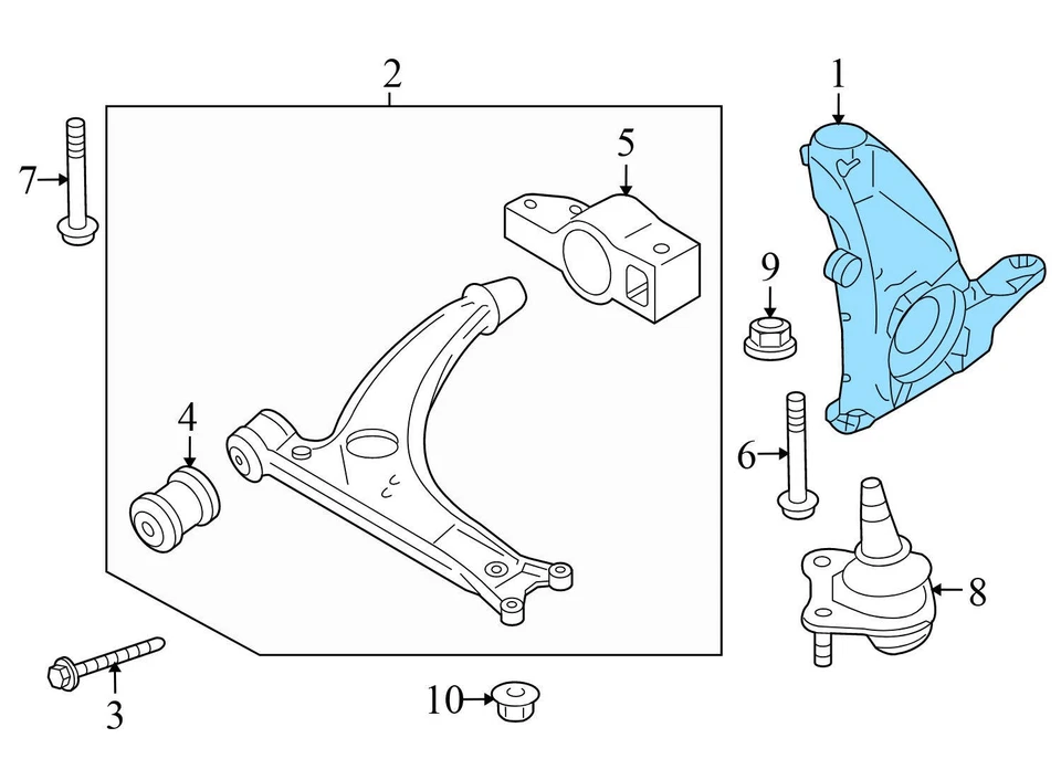 2005-2013 AUDI A3 - Front Right Spindle Knuckle / Wheel Bearing Housing - Image 4 of 4