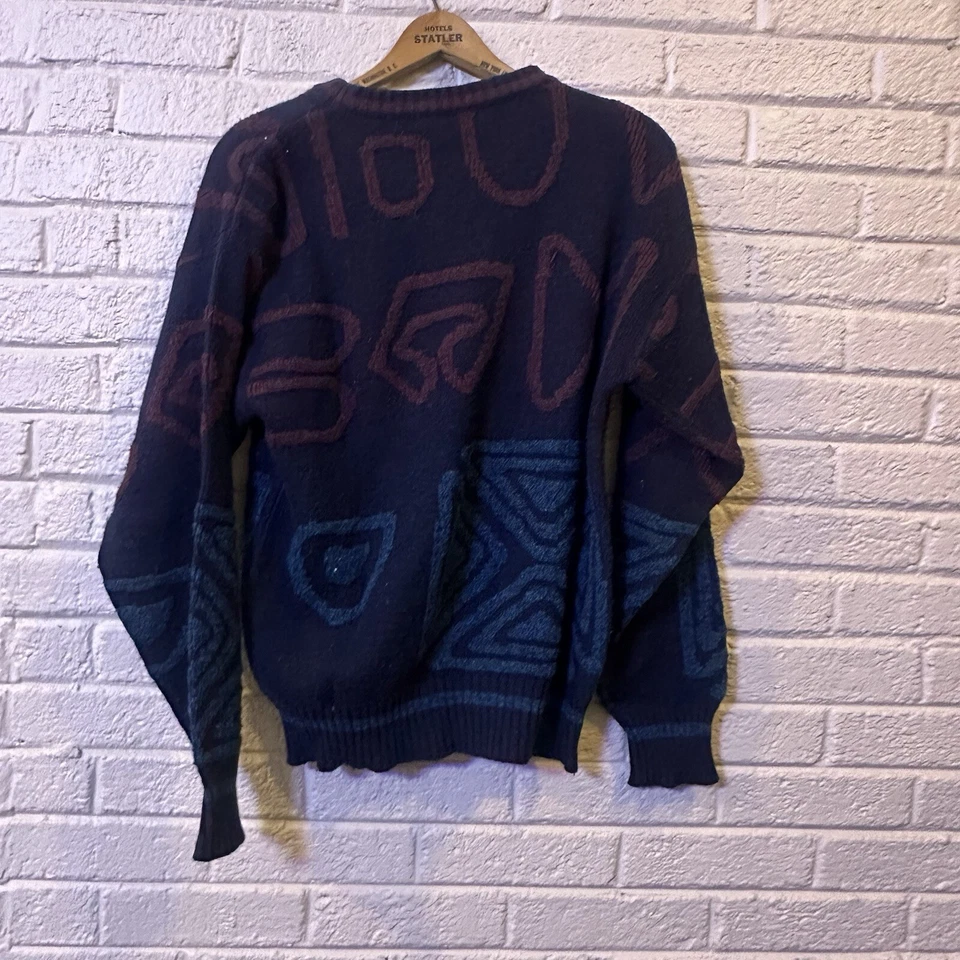 Marconi 3D Textured Knit Sweater Mens L Multicolor Acrylic Wool Made in Italy - Image 3 of 3