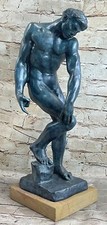 HEAVY MODERN ART SOLID BRONZE ADAM SIGNED AUGUSTE RODIN SCULPTURE FIGURINE SALE