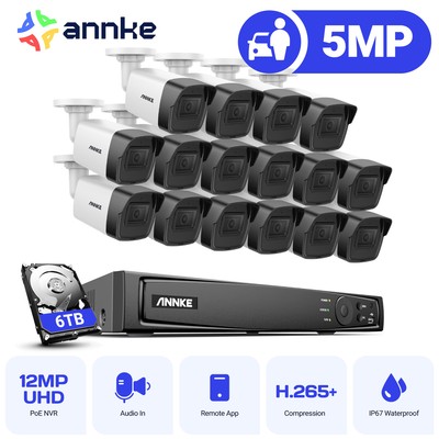 ANNKE 4K 8CH 16CH NVR 12MP Audio POE Security Camera System Human Detection IP67