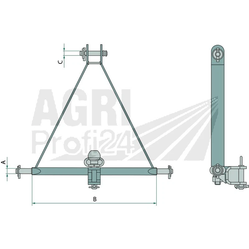 Schlepperdreieck Dreipunkt Kat.1 508mm Schlepper Heckhydraulik für IHC - Bild 2 von 2