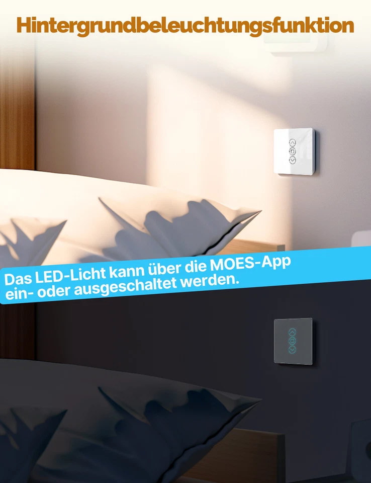 MOES WLAN Smart 2.5D Rolladenschalter Jalousien Zeitschaltuhr Alexa Google APP - Bild 4 von 4