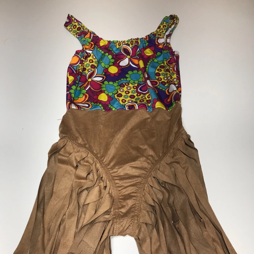 Starline костюм боди подростков размер маленький ретро 60-х 70-х хиппи с бахромой - Изображение 2 из 4