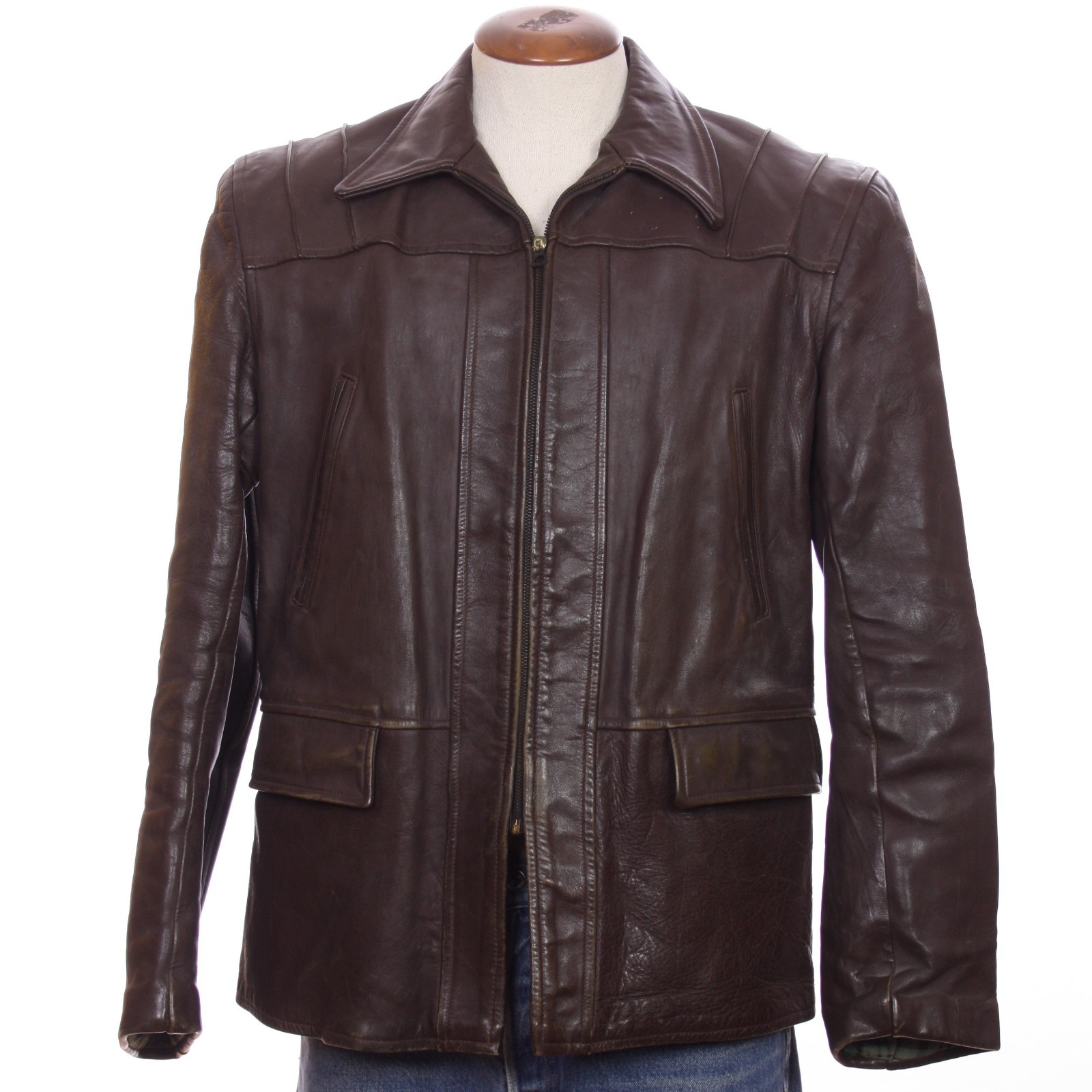 Giacca da guida moto vintage anni 30 anni 40 anni '50 grande (42) pelle art deco pony cavallo