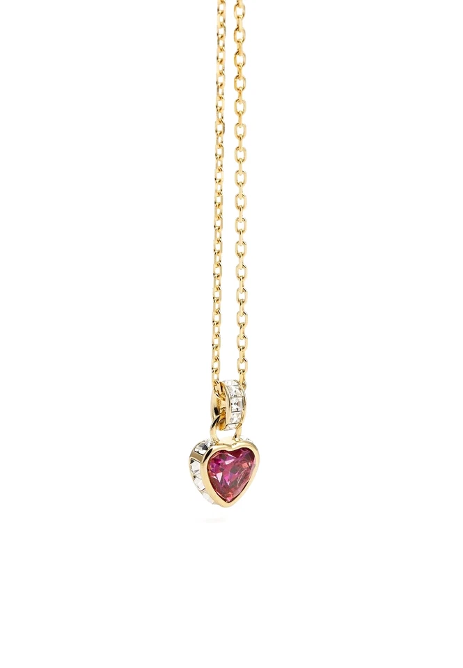 New 100% SWAROVSKI Brand 5648750 Red Heart Crystal Pendant Stilla Gold Necklace
