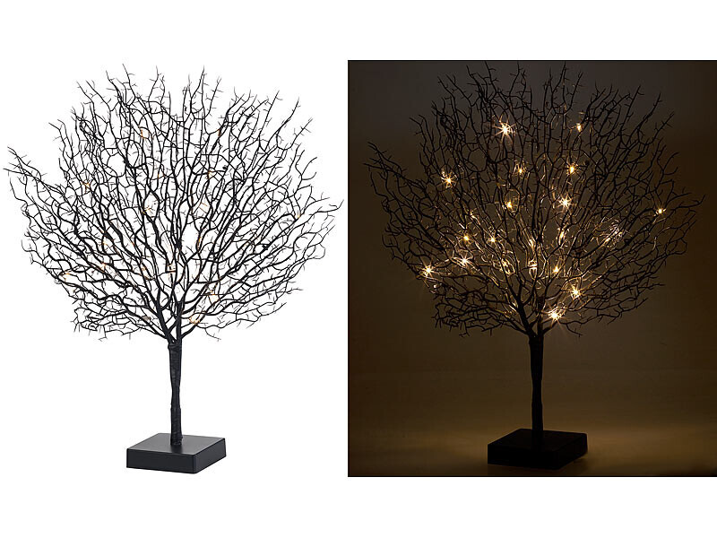 Arbre lumineux LED de 50 cm coloris noir Lunartec pour decoration interieure