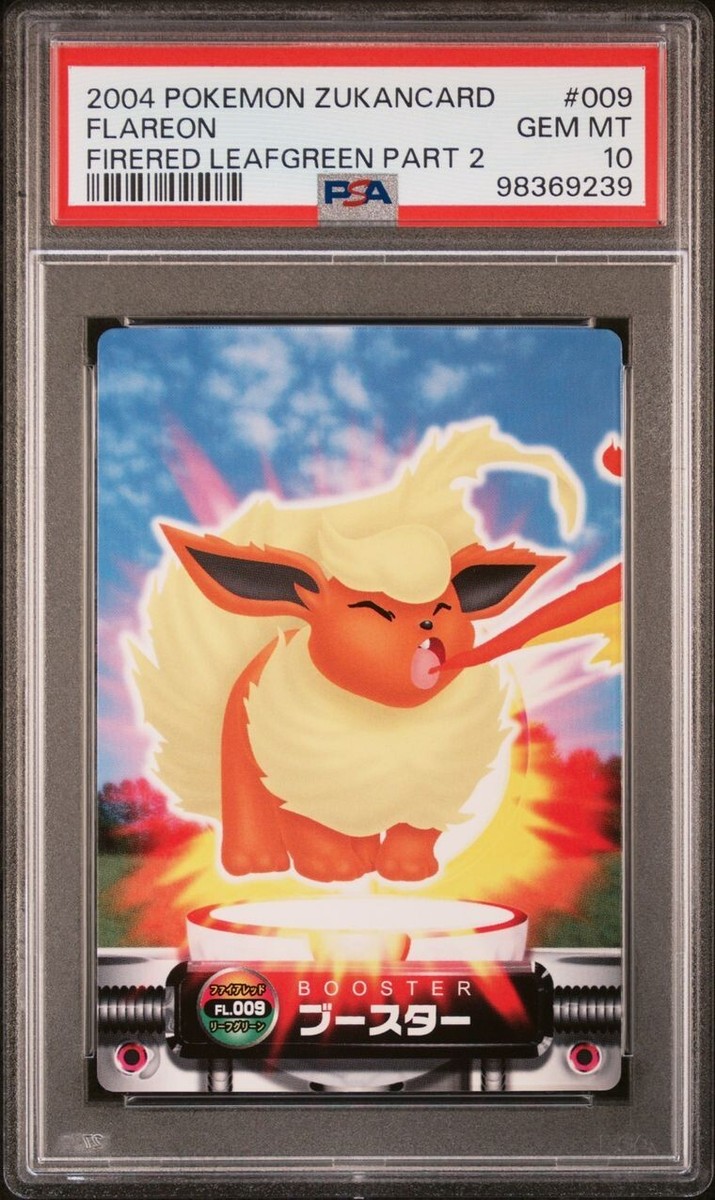 ★REON★ PSA 10 GEM MINT Flareon #009 Carddass Zukan F-Red L-Green