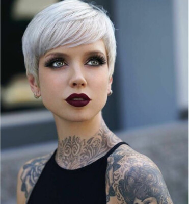 Short Pixie Cut Wigs Gray Heat Friendly Synthetic Wig Daily  display picture 2